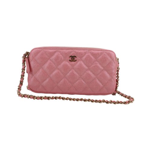 Chanel Double Zip Wallet on Chain WOC Iridescent Rosa Chanel Chanel 6