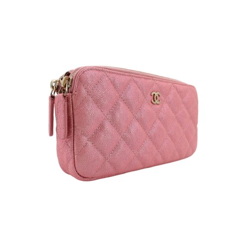 Chanel Double Zip Wallet on Chain WOC Iridescent Rosa Chanel Chanel 8