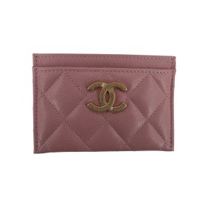 Chanel Kartenetui Kalbsleder Rosa GHW Chanel Chanel 13