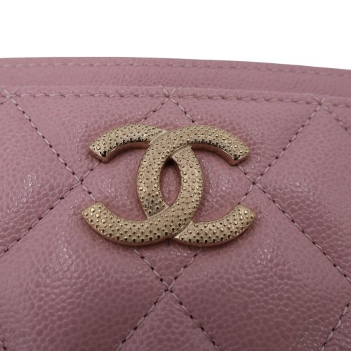 Chanel Kartenetui Kalbsleder Rosa GHW Chanel Chanel 10