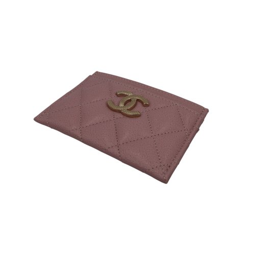 Chanel Kartenetui Kalbsleder Rosa GHW Chanel Chanel 9