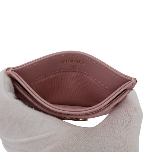 Chanel Kartenetui Kalbsleder Rosa GHW Chanel Chanel 11