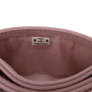 Chanel Kartenetui Kalbsleder Rosa GHW Chanel Chanel 21
