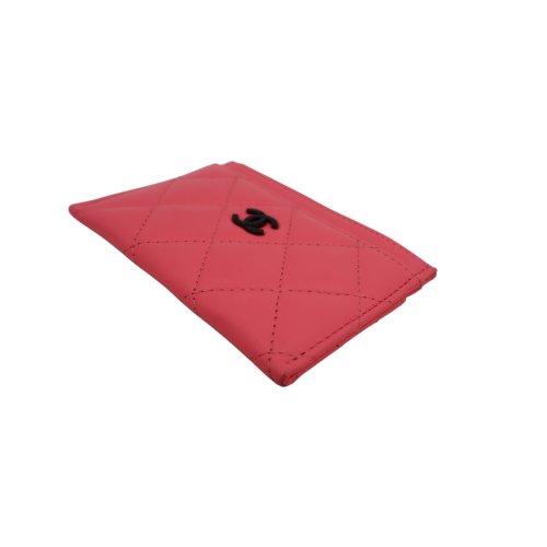 Chanel Kartenetui Lammleder Korallenrosa Chanel Chanel 9