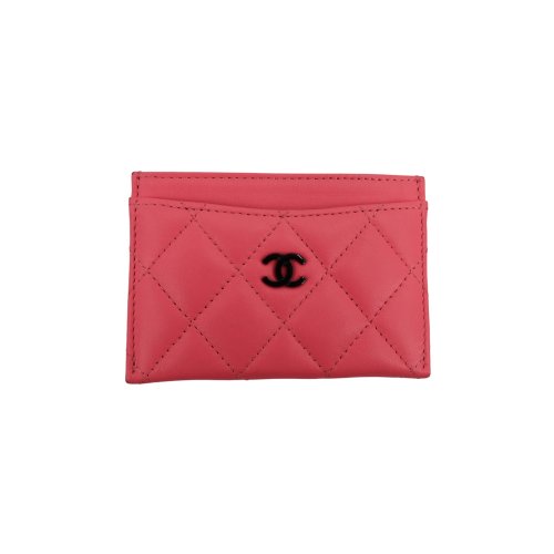 Chanel Kartenetui Lammleder Korallenrosa Chanel Chanel