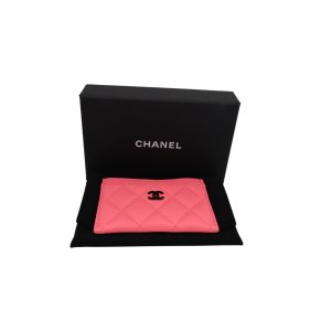 Chanel Kartenetui Lammleder Korallenrosa Chanel Chanel 16