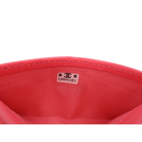 Chanel Kartenetui Lammleder Korallenrosa Chanel Chanel 14