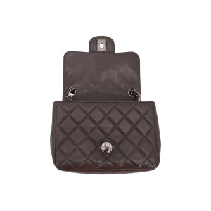 Chanel Mini Square Flap Bag Lammleder Grau SHW Chanel Chanel 30