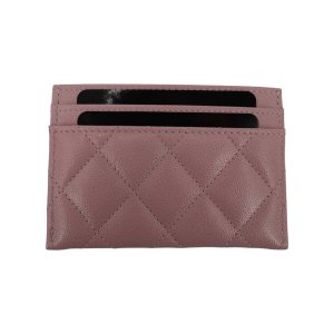 Chanel Kartenetui Kalbsleder Rosa GHW Chanel Chanel 15
