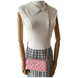 Chanel Double Zip Wallet on Chain WOC Iridescent Rosa Chanel Chanel 21